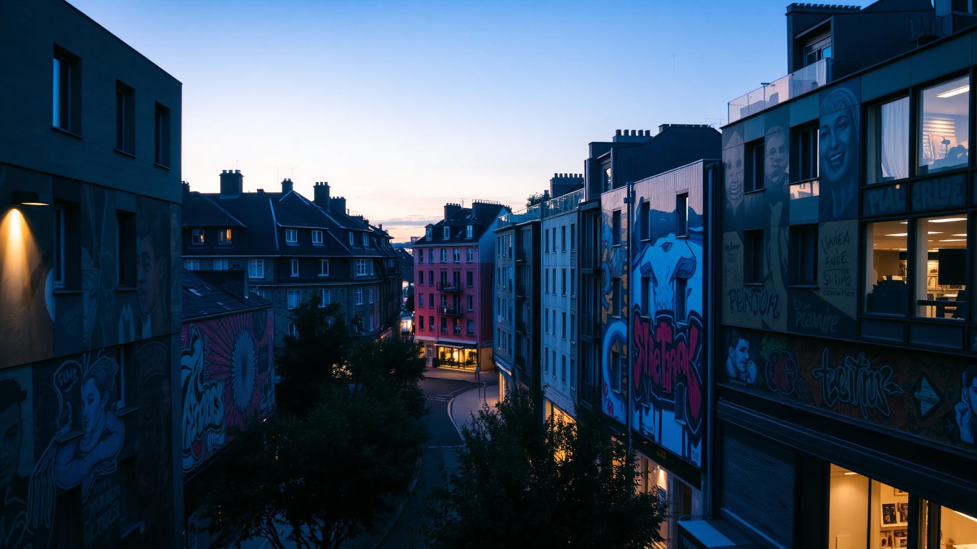 Fresque de street art sur une façade d'immeuble à Vitry-sur-Seine